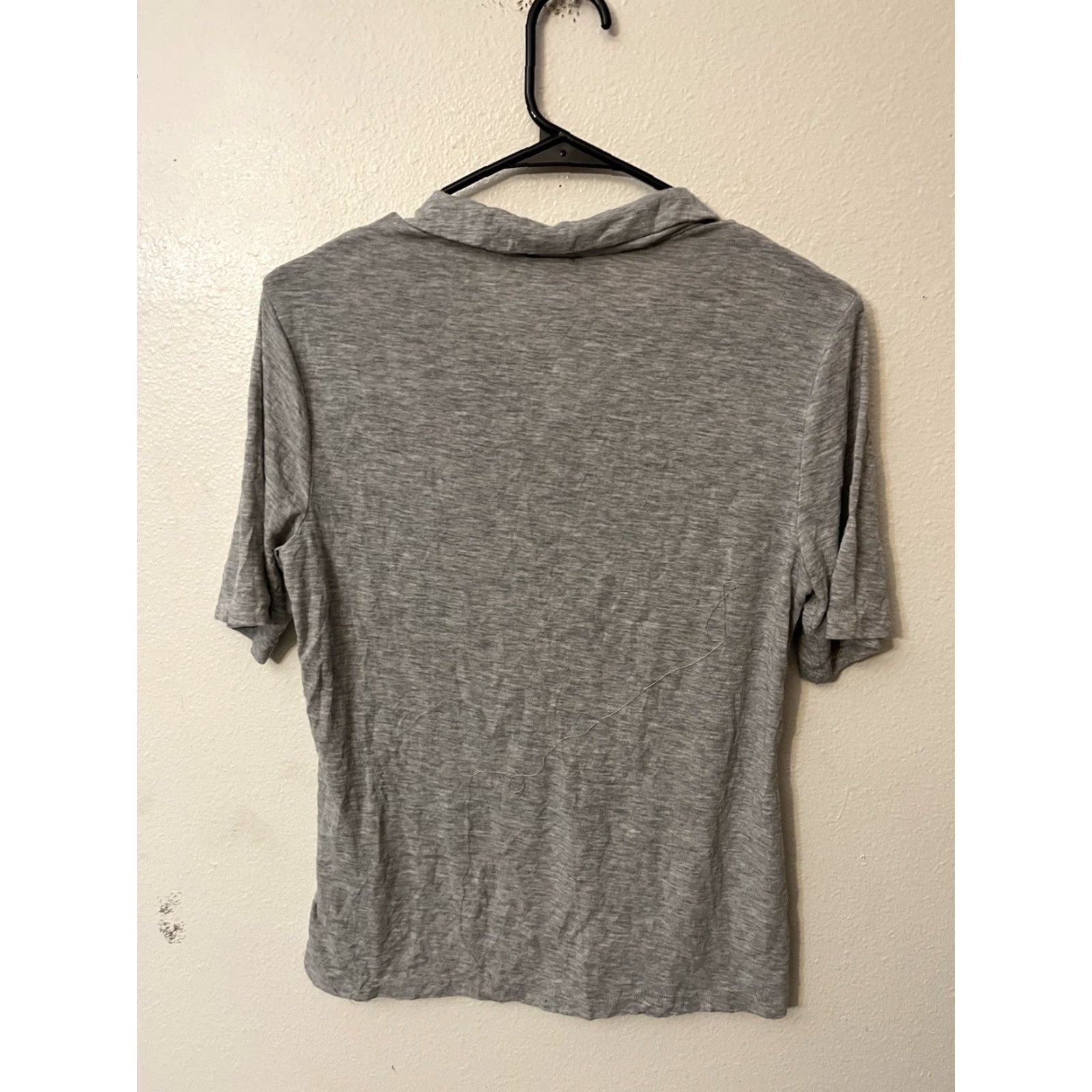 H&M H&M Polo Shirt Womens Gray Knit Short Sleeve Collar Pullover Slim Preppy 90s Y2K Vintage? No. Size L / US 10 / IT 46 - 3 Thumbnail
