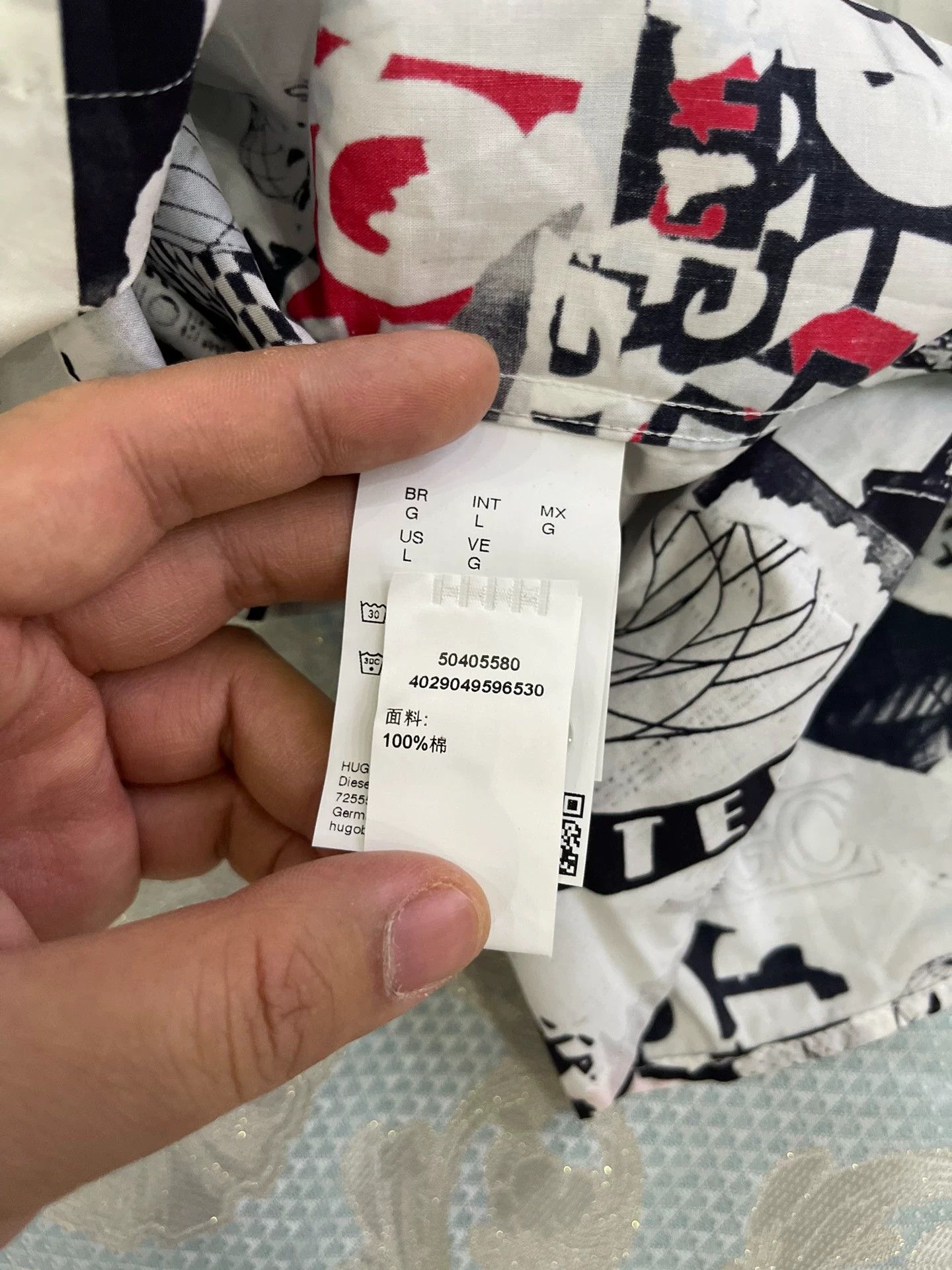 Hugo Boss BOSS Printed Cotton Shirt L New With Tags Size US L / EU 52-54 / 3 - 5 Thumbnail