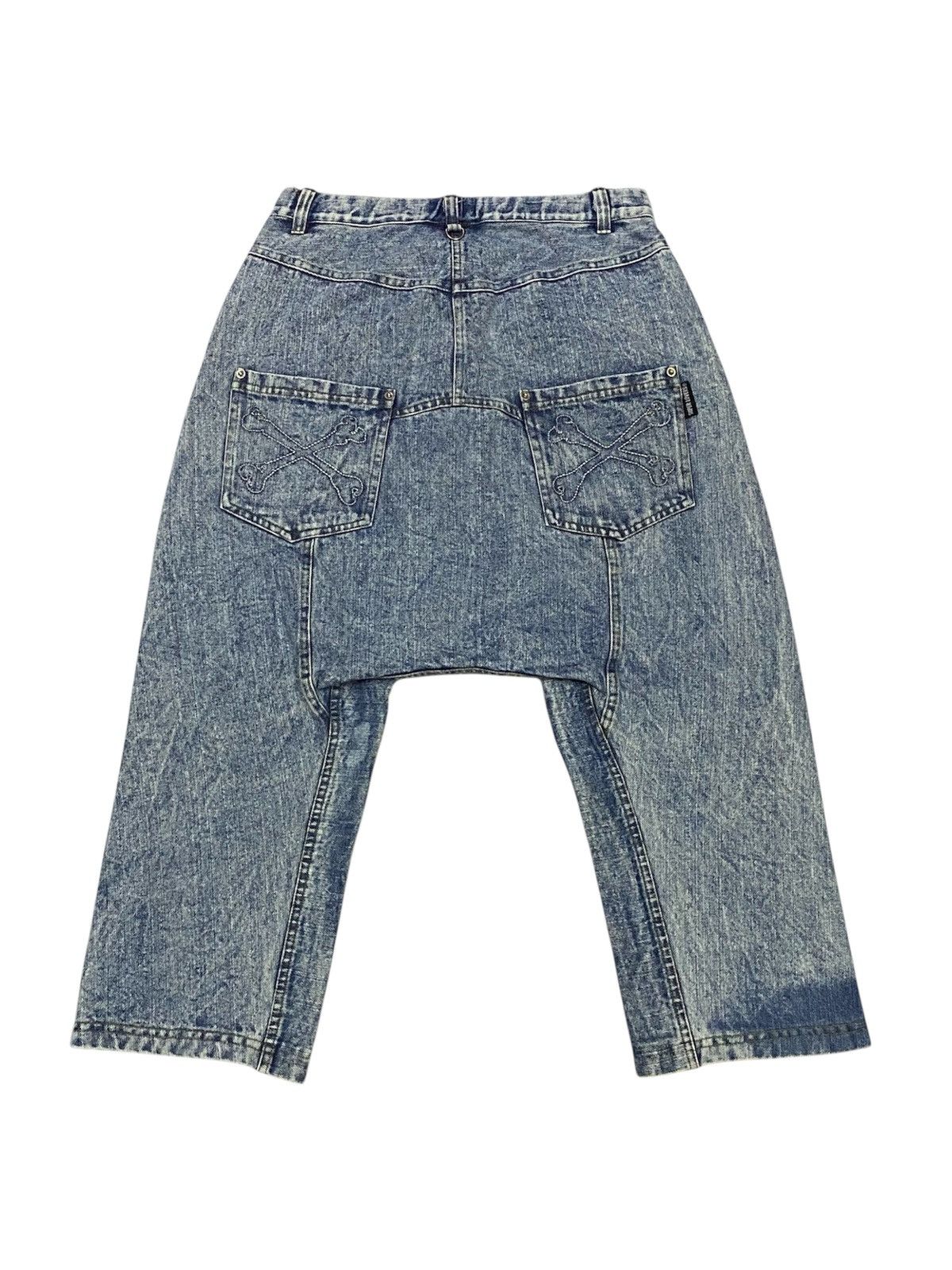 Japanese Brand Super Lovers Ripped Distressed Drop Crotch Baggy Jeans Size 28" / US 6 / IT 42 - 3 Thumbnail