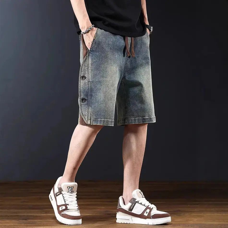Japanese Brand Retro loose casual patchwork denim shorts Size US 32 / EU 48 - 6 Thumbnail