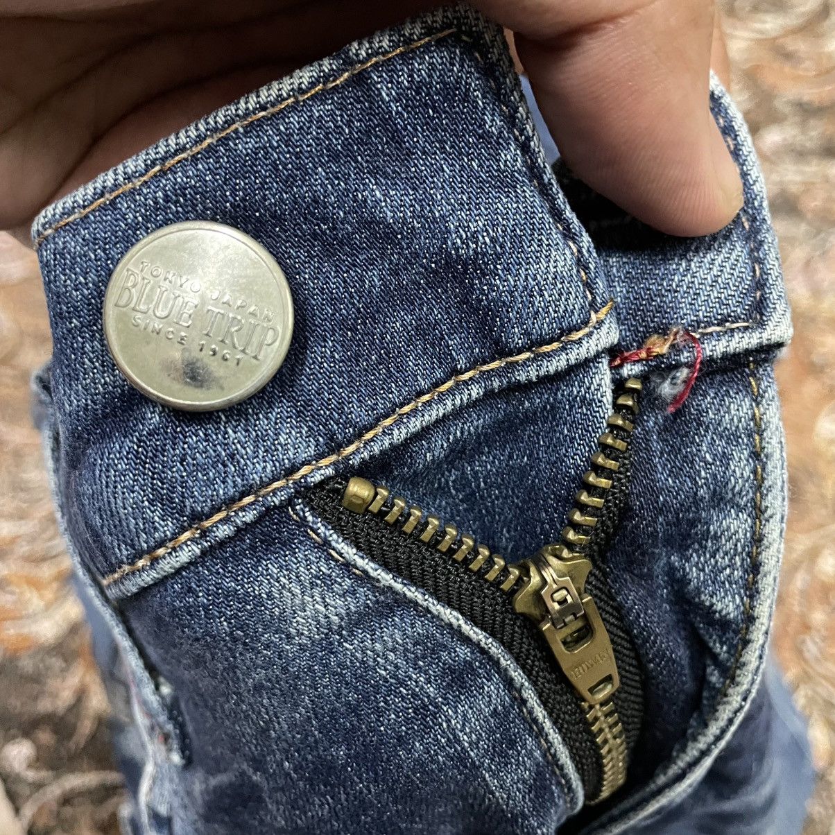 Edwin 🔥Vintage Edwin Blue Trip Stoned Washed Distress Denim Jeans Size US 32 / EU 48 - 12 Thumbnail