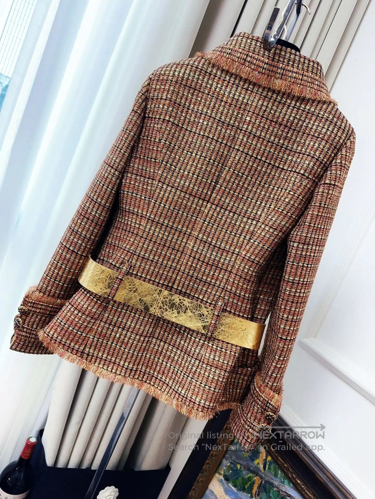 Chanel Chanel 19A Egyptian Fringe Gold Thread Coat. Size XS / US 0-2 / IT 36-38 - 2 Thumbnail