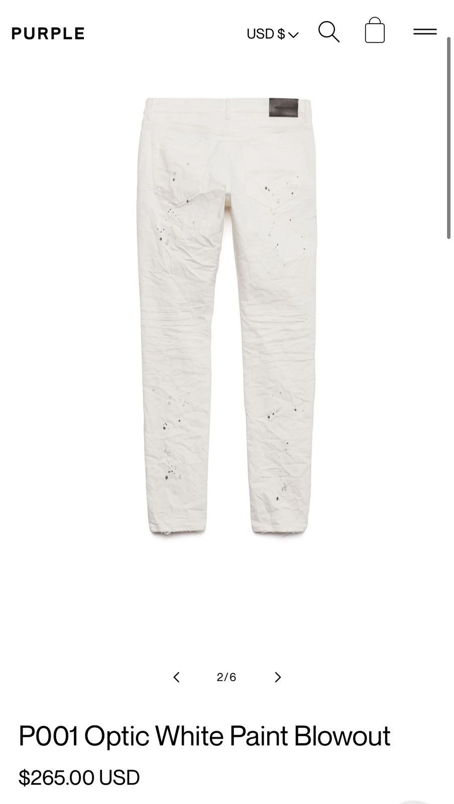 Purple P001 Optic White Paint Blowout Size US 36 / EU 52 - 13 Thumbnail