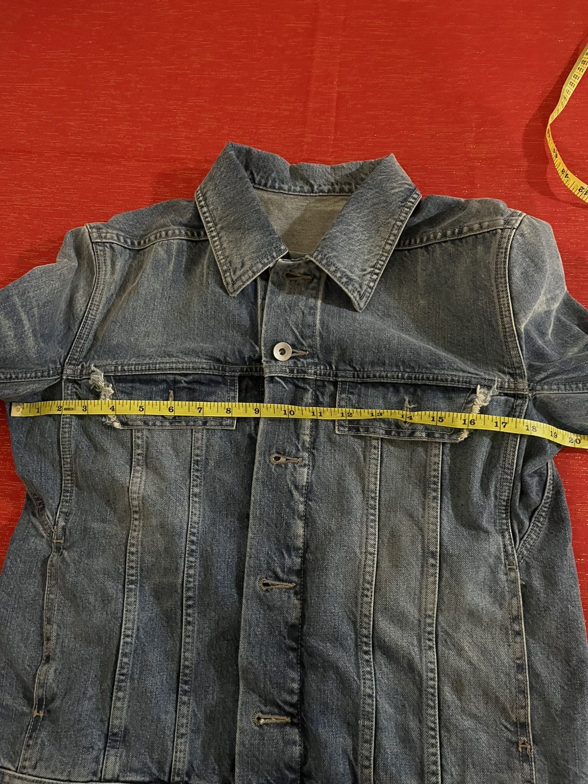 Rick Owens Drkshdw Rick Owens Trucker Denim Jacket Sz S Size US S / EU 44-46 / 1 - 16 Thumbnail