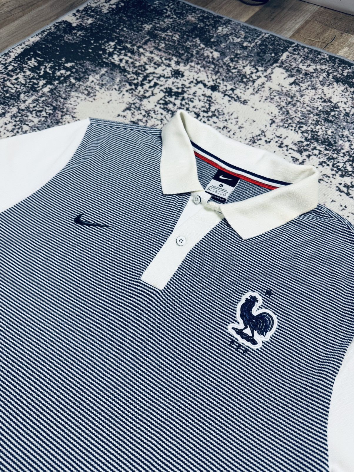 Nike Nike FFF Polo shirt Rooster Football Soccer france blue whit Size US XL / EU 56 / 4 - 3 Thumbnail