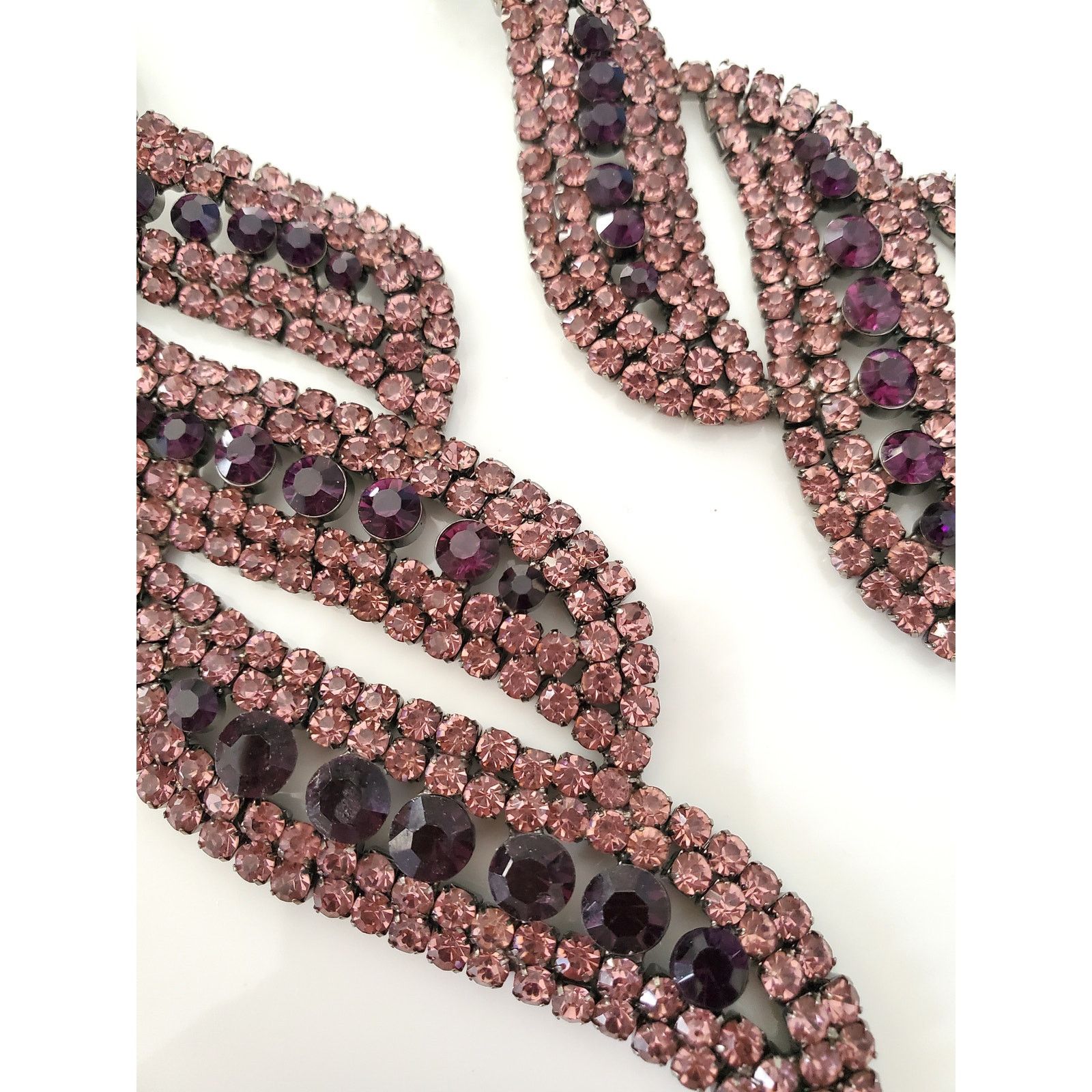 Other Long Purple Dangle Rhinestone Earrings Size ONE SIZE - 2 Thumbnail