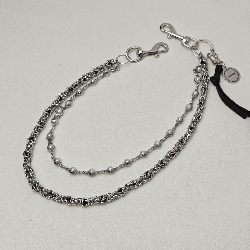Jean Concise Bilayer Clamps Beads Jeans Chain Sheepskin Size ONE SIZE - 1 Thumbnail
