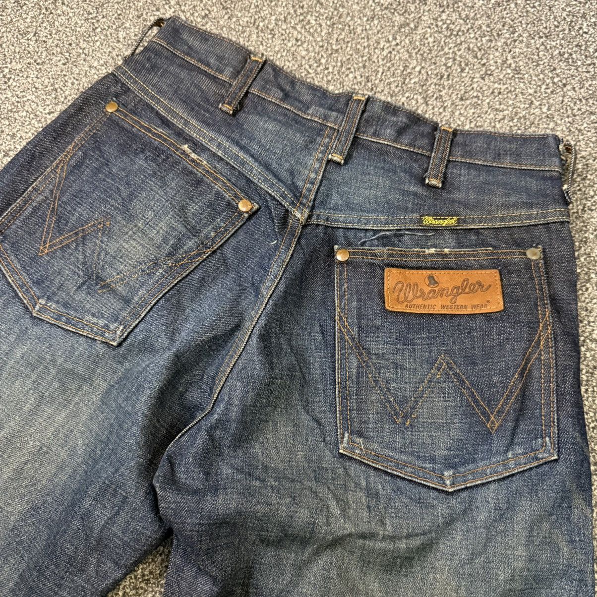 Indigo Vintage Selvedge Japanese Indigo Wrangler Blue Bell Denim Size US 29 - 9 Thumbnail