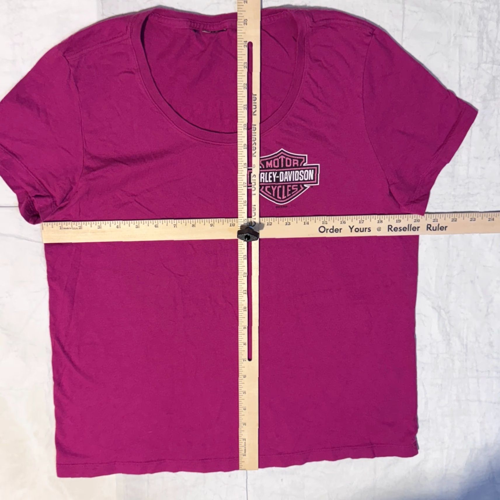 Harley Davidson Harley-Davidson T-Shirt Pink short sleeve Logo Crew Neck L Women Regular Size L Casual Shirt Size L / US 10 / IT 46 - 4 Thumbnail