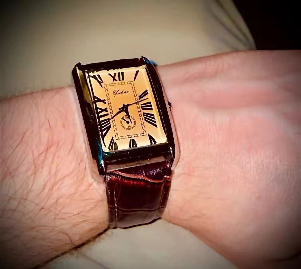 Japanese Brand Style Tank Watch – Roman Numeral Dial Size ONE SIZE - 1 Thumbnail