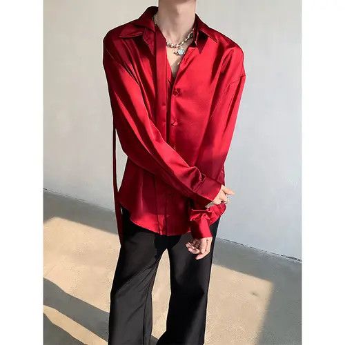 VIBE Wine Red Long Sleeve Shirt Size US M / EU 48-50 / 2 - 1 Thumbnail