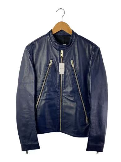 Maison Margiela Maison Margiela Single Leather Rider Jacket 46 Navy Size US S / EU 44-46 / 1 - 1 Thumbnail