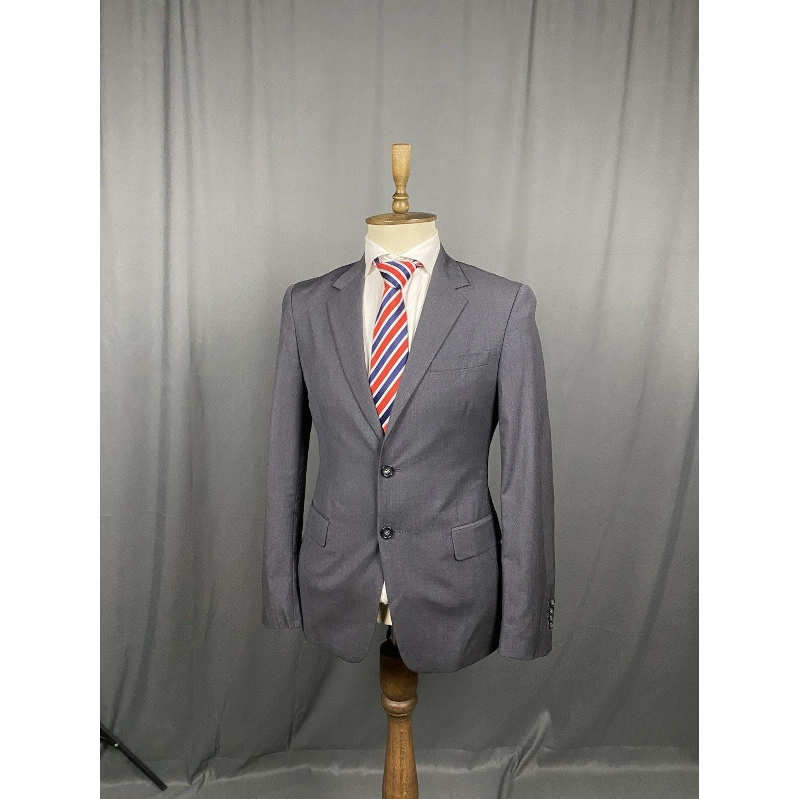 Prada Prada Men's Slim Fit Gray Wool Blazer Sportcoat Jacket Size Size 38R - 2 Thumbnail