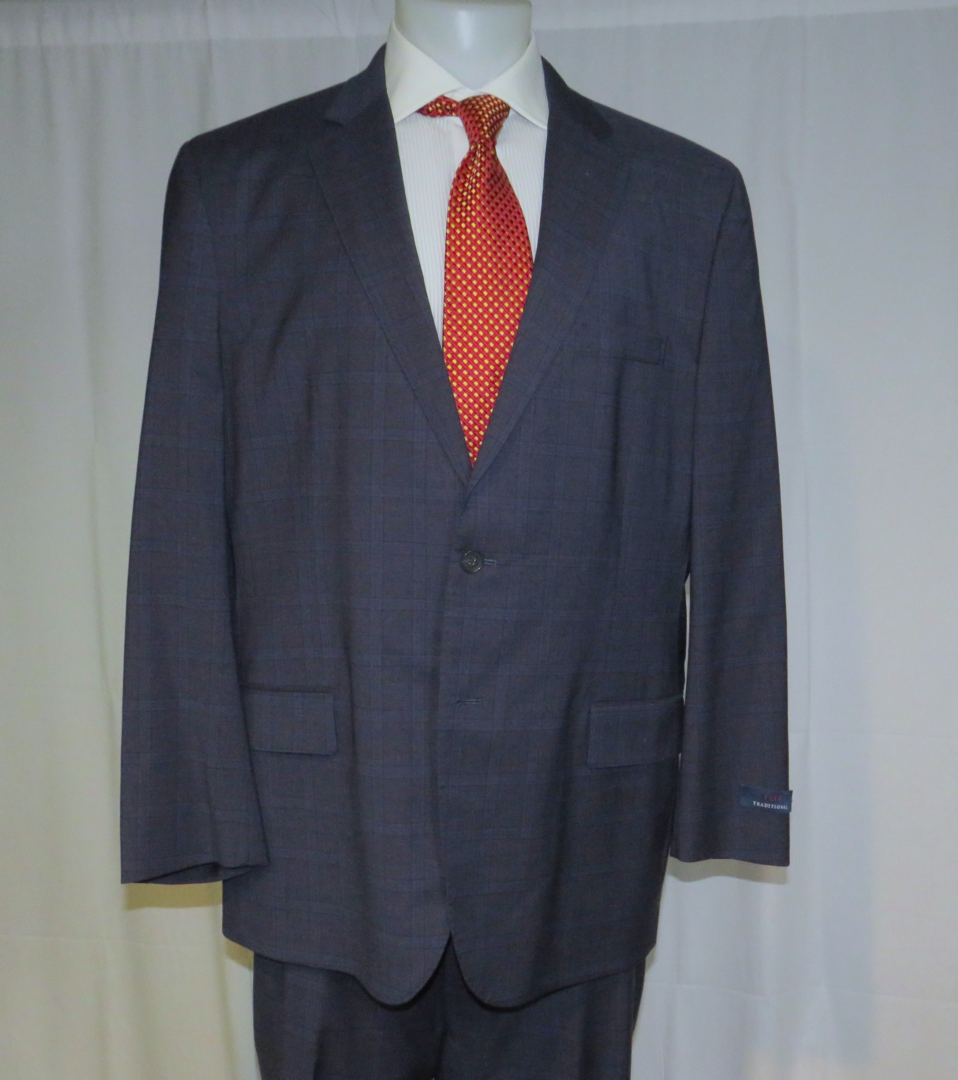 Brooks Brothers 1818 Traditional Reda Blue Plaid Two Button Suit 48R NWT Size 48R - 10 Thumbnail
