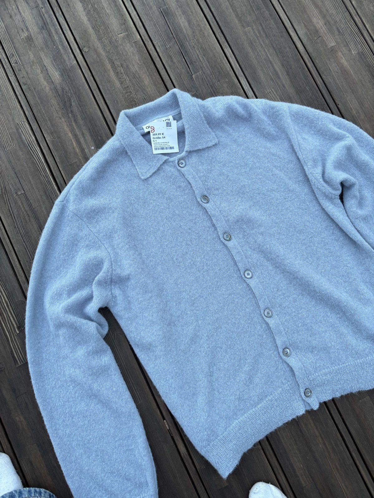 Our Legacy Evening Polo Livid Blue Fuzzy Alpaca