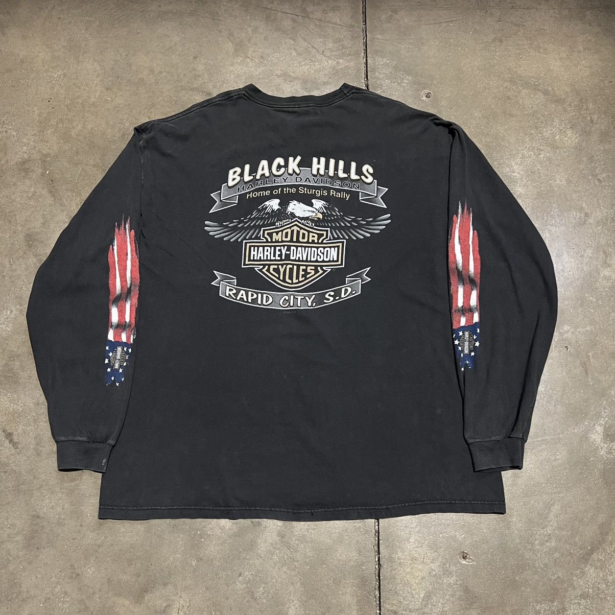 Vintage Vintage Harley Davidson Flag Long Sleeve Shirt Biker 90s Y2K Size US XXL / EU 58 / 5 - 8 Thumbnail