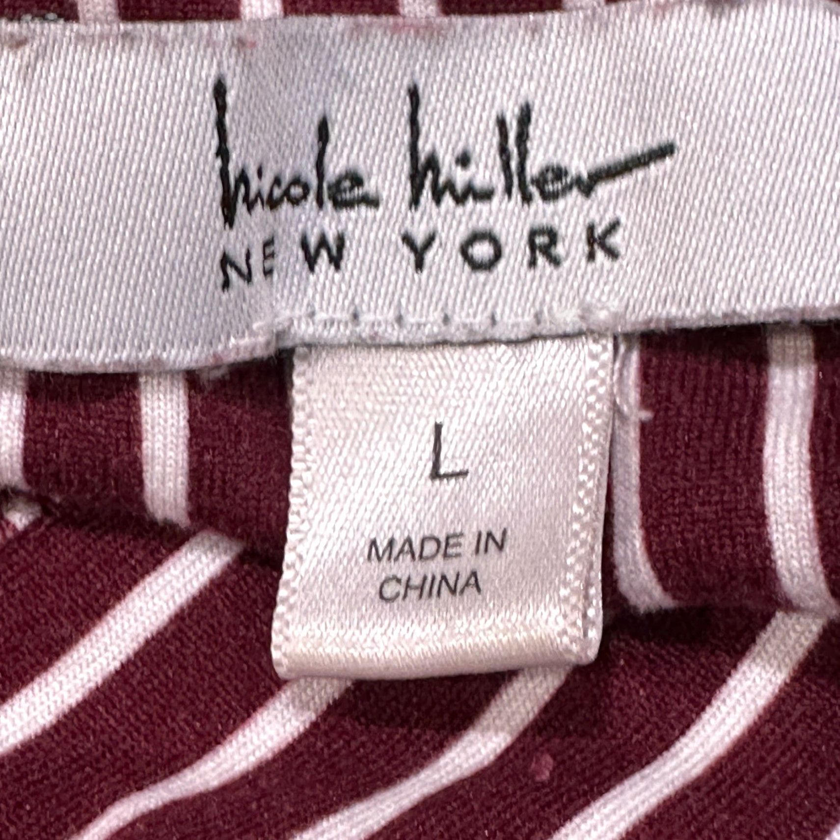 Nicole Miller Nicole Miller Sleep Shirt Womens Size L Red White Striped Button Closure Collared Long Sleeve Pajama Top Size L / US 10 / IT 46 - 4 Thumbnail