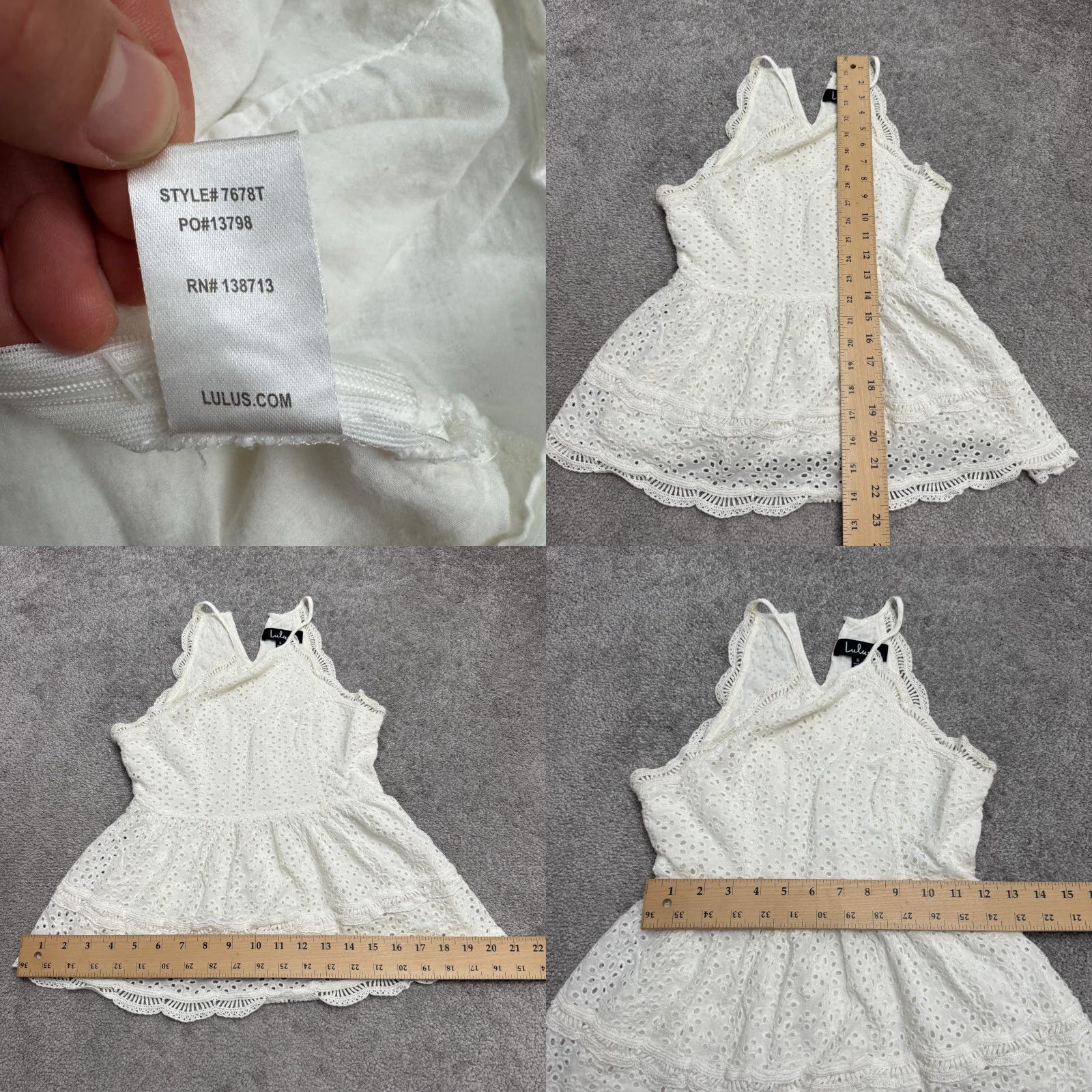 Lulus Lulus Halter White Cotton Blouse Women Small Eyelet Embroidered Boho Summer Size S / US 4 / IT 40 - 8 Thumbnail