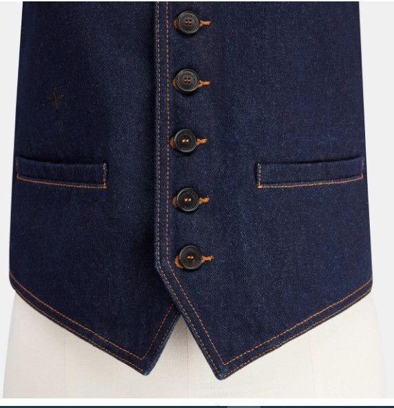 Dior o1w1db10924 Cotton Denim Vest in Deep Blue Size L / US 10 / IT 46 - 3 Thumbnail