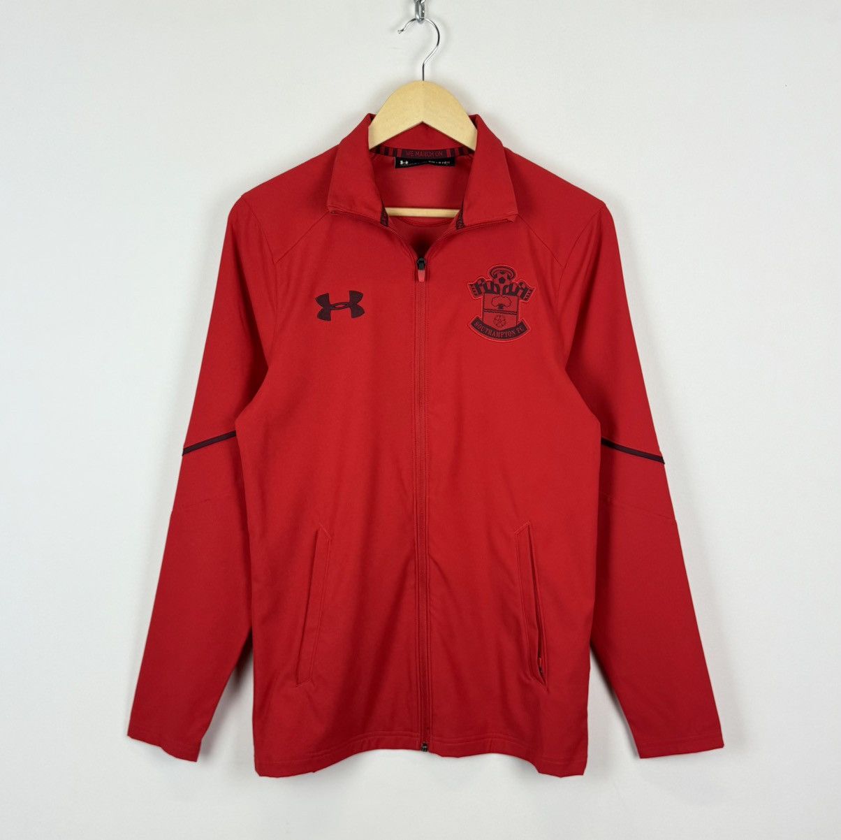 Under Armour Southampton 2017/18 Under Armour Track Jacket Red Soccer Size US S / EU 44-46 / 1 - 1 Thumbnail
