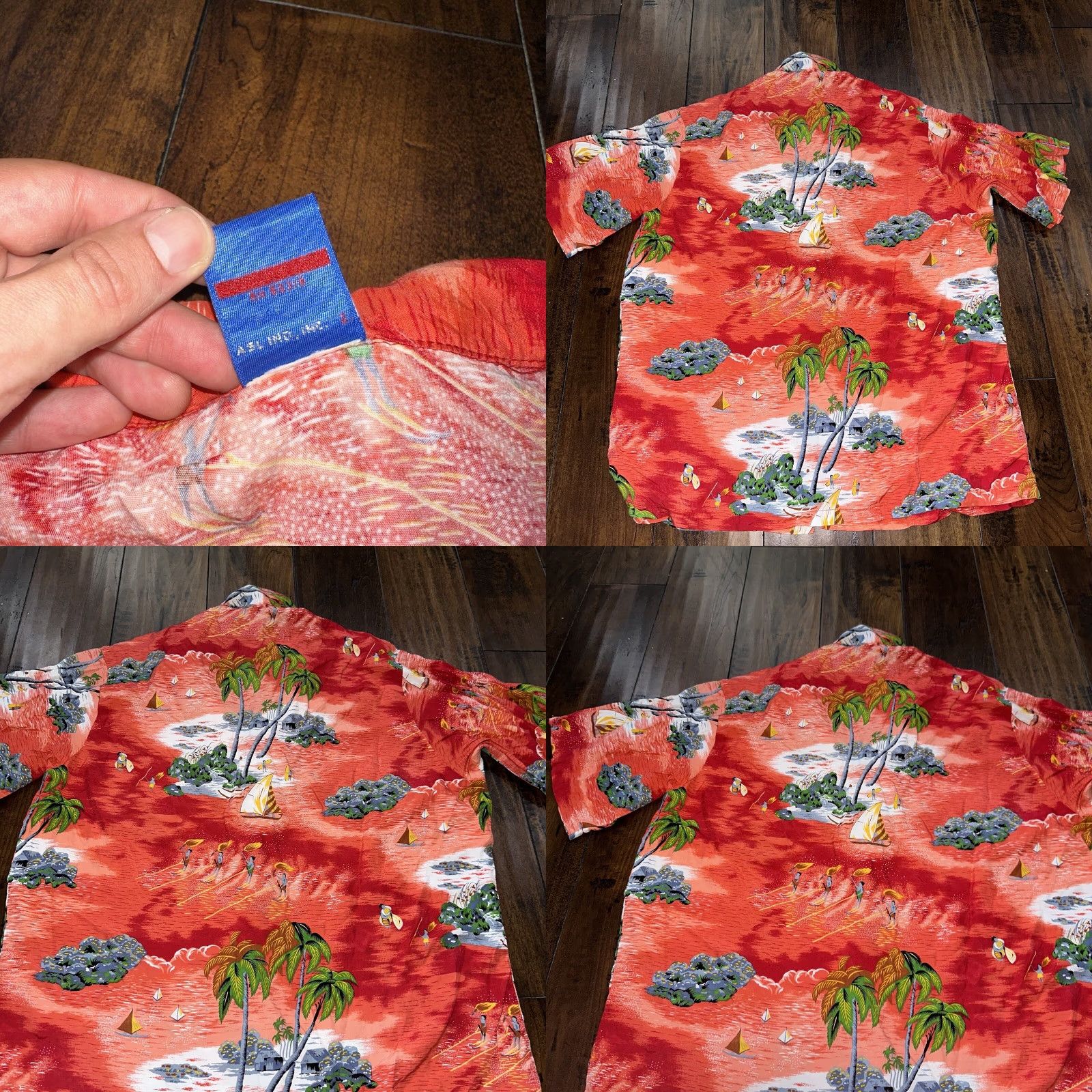 Ocean Pacific VTG Ocean Pacific OP Shirt Hawaiian Aloha Rare 80s 70s Red All Over Print Crazy Multicolor Button-Up Men L Short Sleeve Boys? Wait. Size US L / EU 52-54 / 3 - 8 Thumbnail