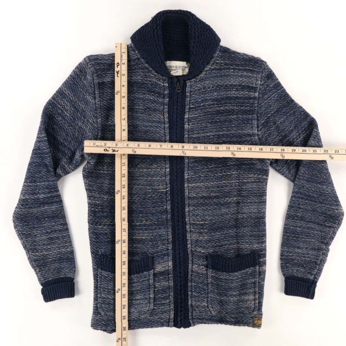 Ralph Lauren Demin Supply Ralph Lauren Full Zip Cardigan Solid Long Sleeve Blue Men's S Shirt Sweater Size US S / EU 44-46 / 1 - 3 Thumbnail