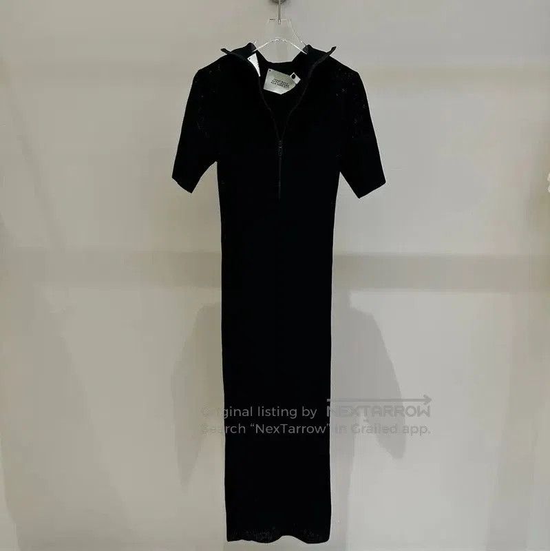 Fendi Black Short Sleeve Long Dress Size S .