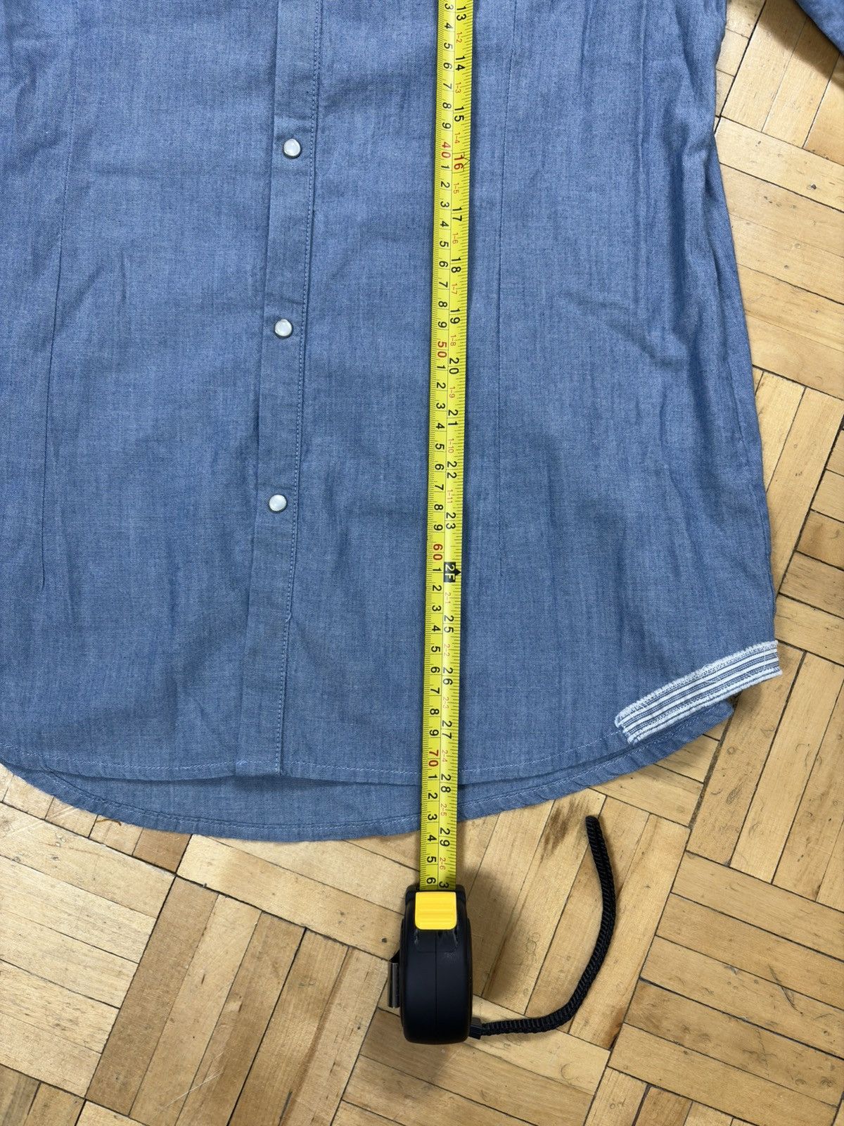 Officina36 Officina36 Avant Garde Blue Pearl Snap Patchwork Shirt Size US S / EU 44-46 / 1 - 8 Thumbnail