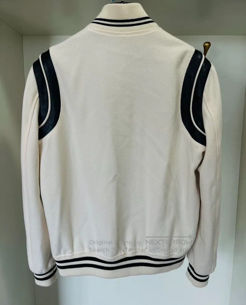 Saint Laurent Paris Saint Laurent Paris White Wool and Baseball Jacket Size US M / EU 48-50 / 2 - 2 Thumbnail
