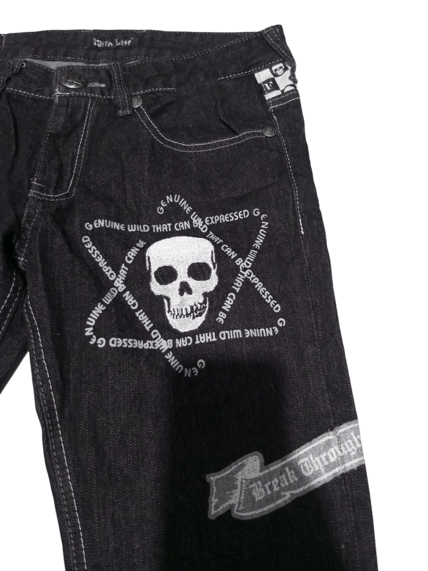 Hysteric Glamour Vintage mild life sklulls bones punk denim pants Size US 29 - 4 Thumbnail