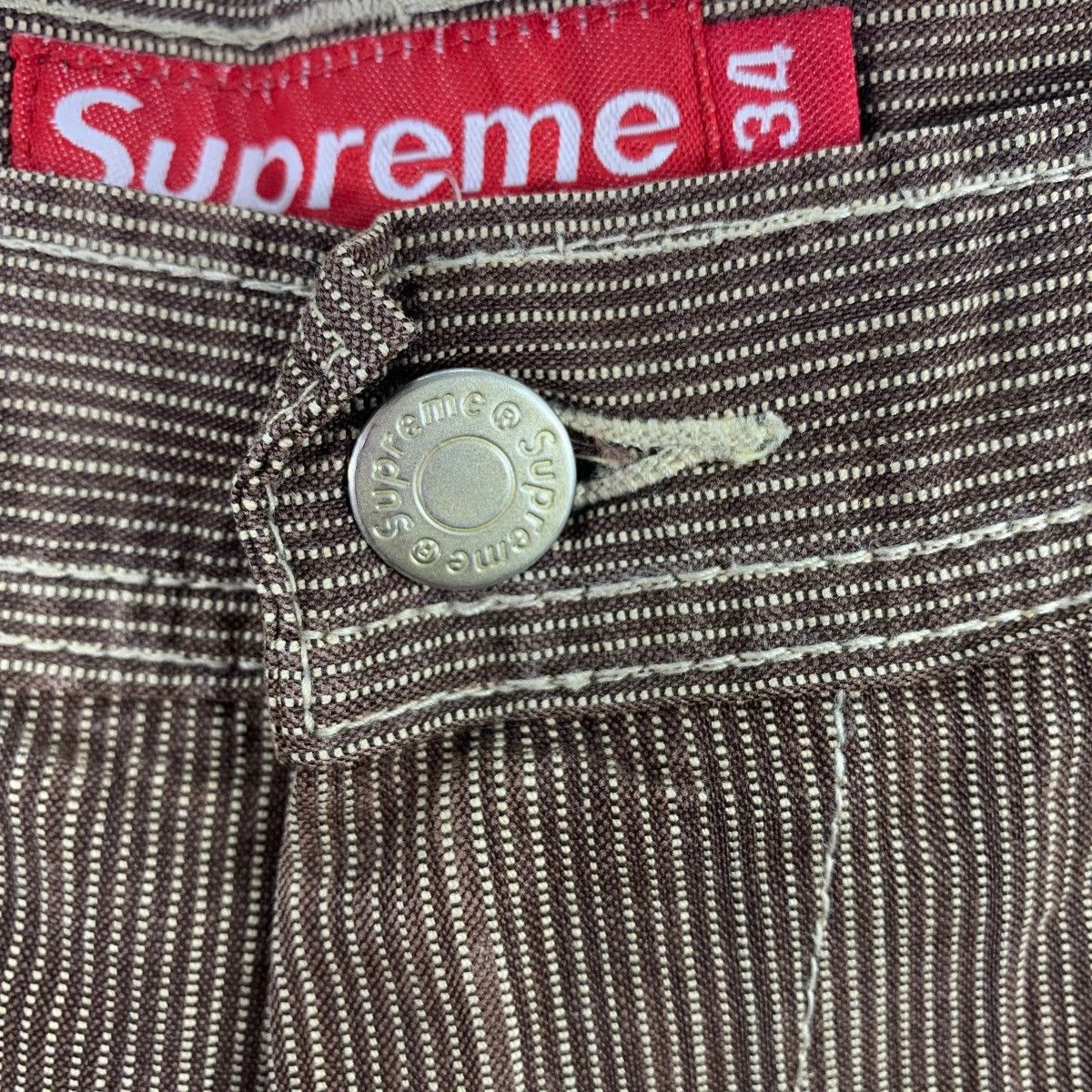 Supreme × Vintage Vintage SUPREME brown strip workpants USA made Size US 36 / EU 52 - 5 Thumbnail