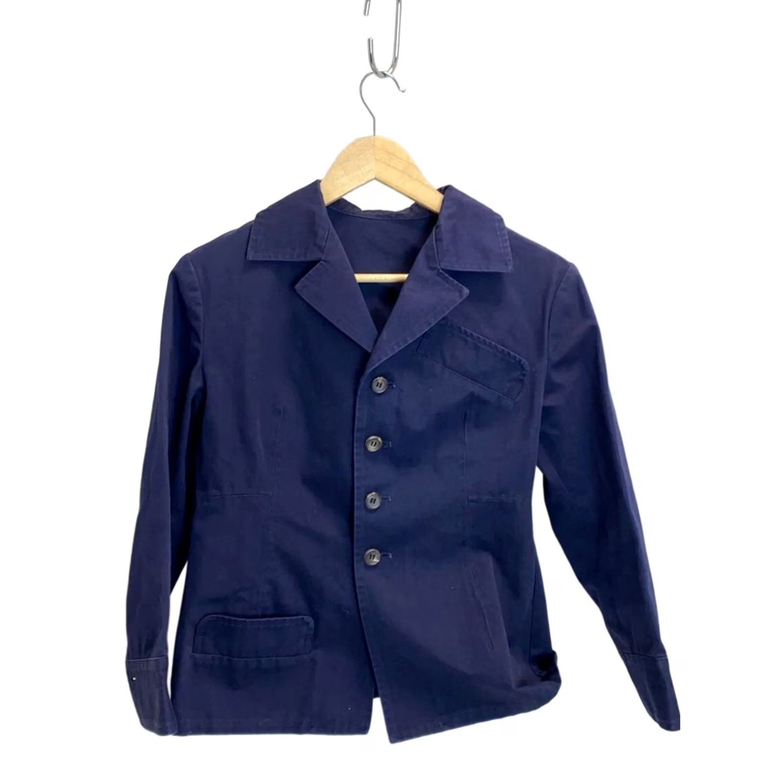 Yohji Yamamoto Yohji Yamamoto Casual Jacket Blazer Men Cotton Navy Size S Regular Shirt Used Size 36R - 2 Thumbnail