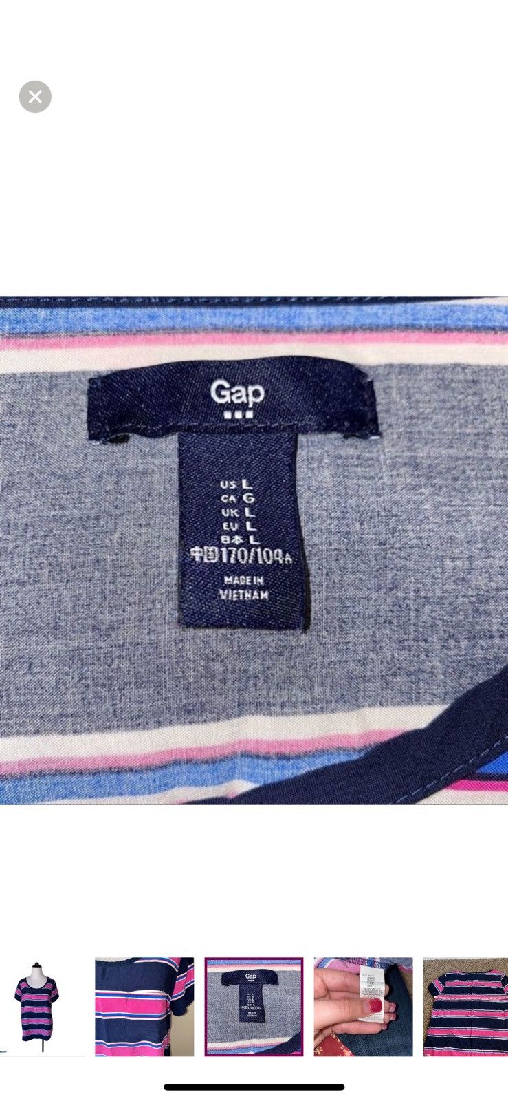 Gap Gap large stripe crew tee blouse Size L / US 10 / IT 46 - 5 Thumbnail
