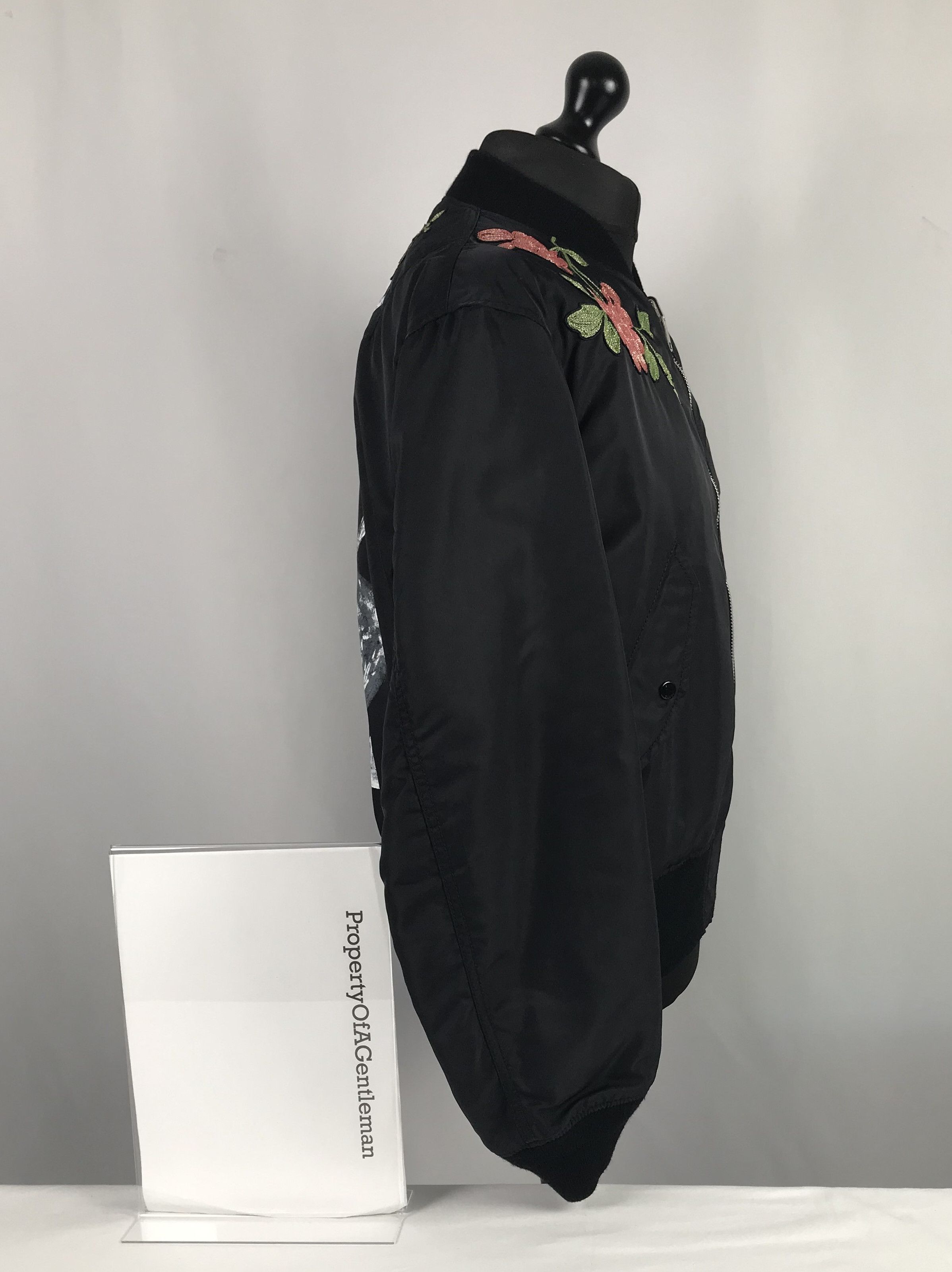 Gucci Gucci Jacket With Rose Embroidery & Painted Dragon Size US M / EU 48-50 / 2 - 12 Thumbnail