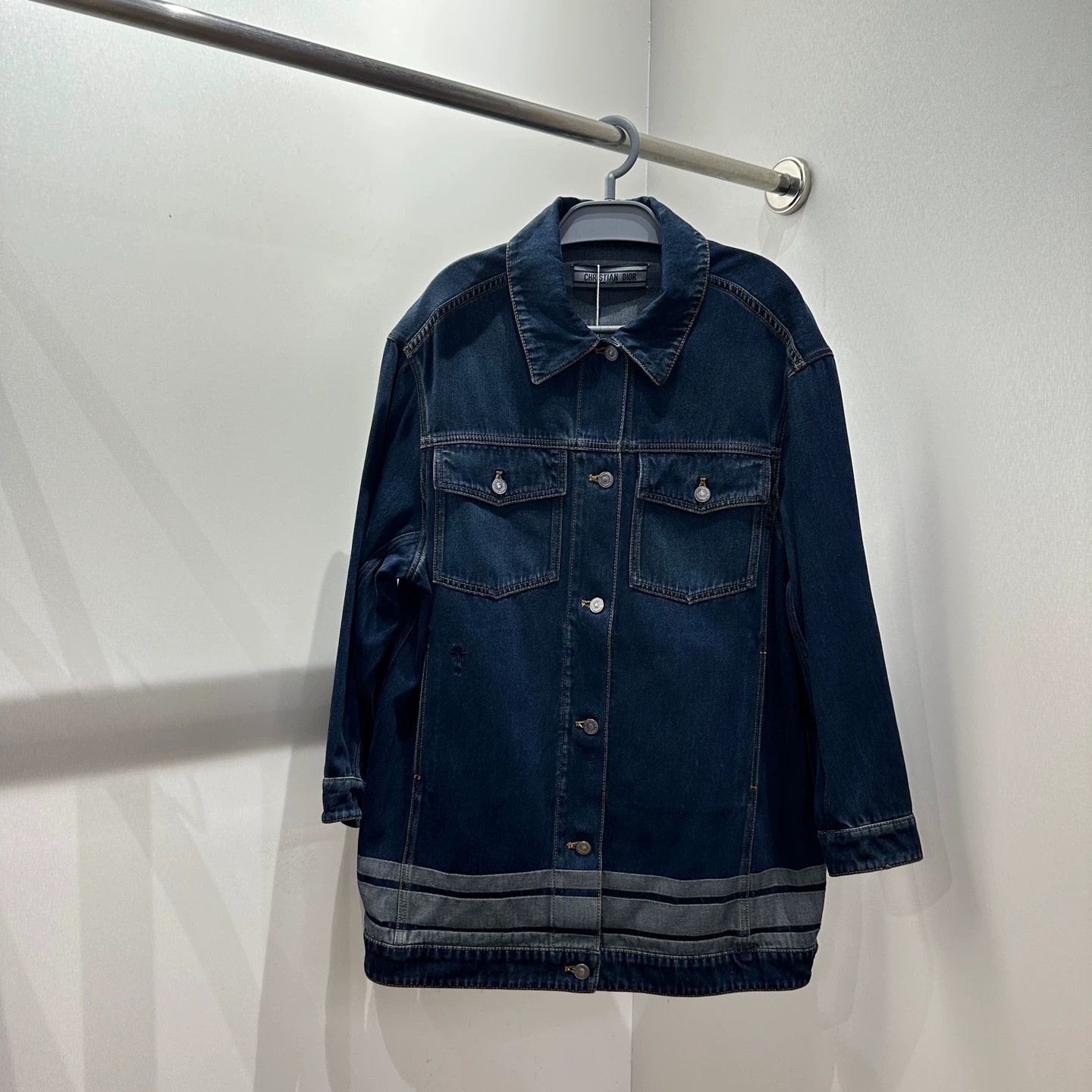 Christian Dior Monsieur Dior mar410 single-breasted logo letter denim jacket cotton Size US L / EU 52-54 / 3 - 2 Thumbnail