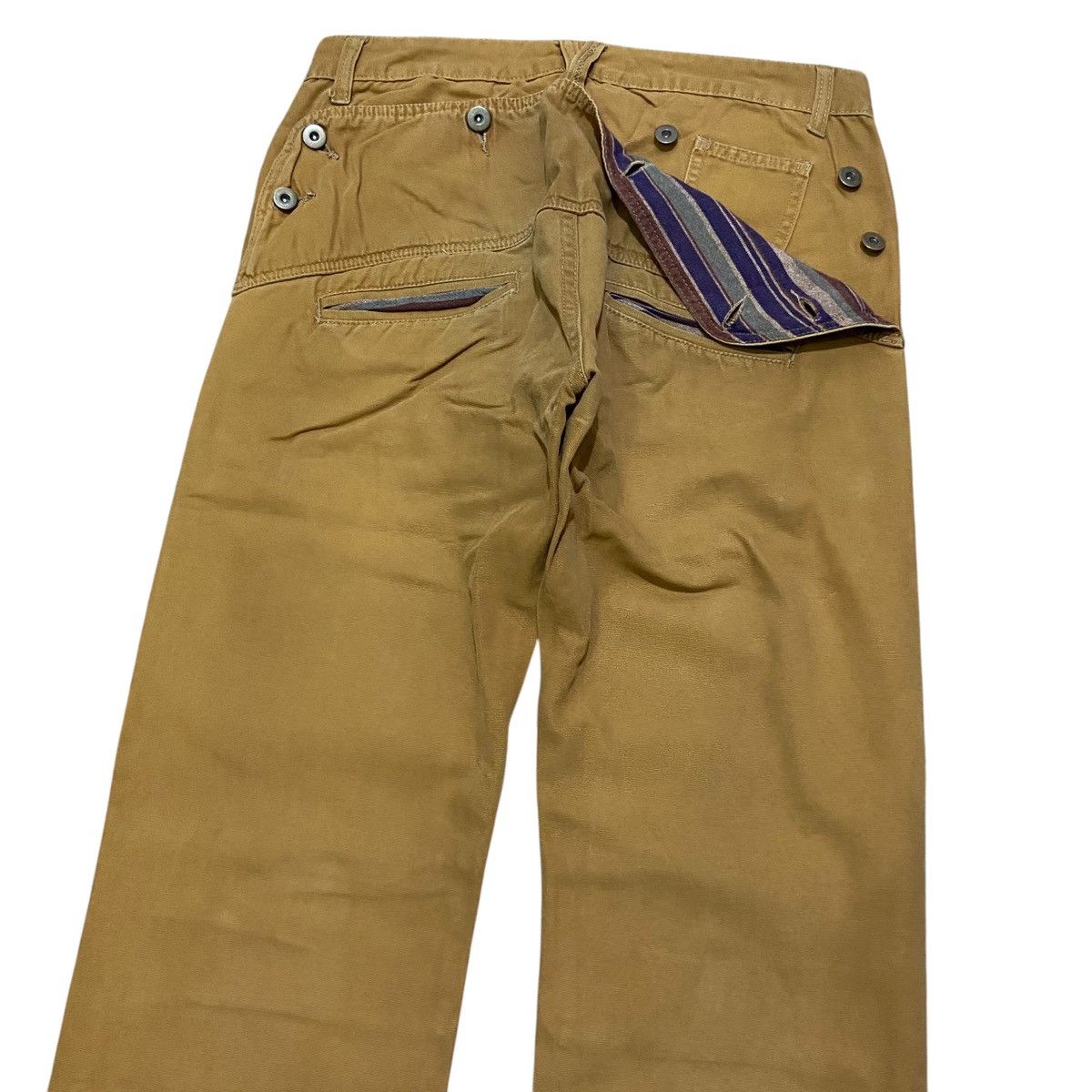 Japanese Brand Vtg Jungle Storm Blanked Lined Canvas Pants - Brown Size US 31 - 2 Thumbnail