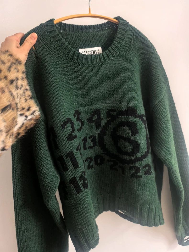 Maison Margiela Maison Margiela MM6 Margiela Green Knit Sweater-2507 Size US L / EU 52-54 / 3 - 2 Thumbnail
