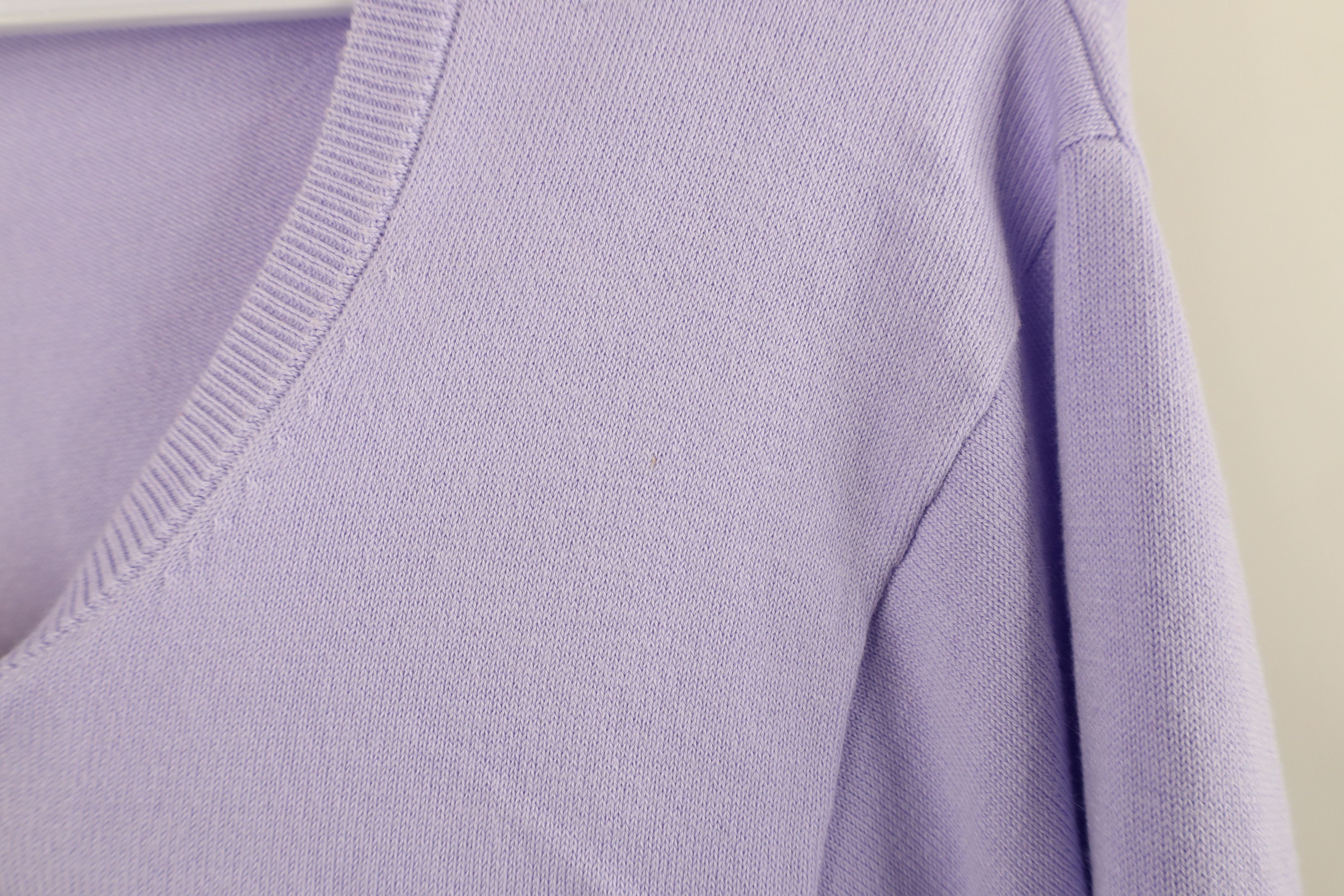 Lands' End × Vintage Vintage Lands End Cotton 3/4 Sleeve Cardigan Sweater Lilac Size 3XL / US 20-22 - 4 Thumbnail