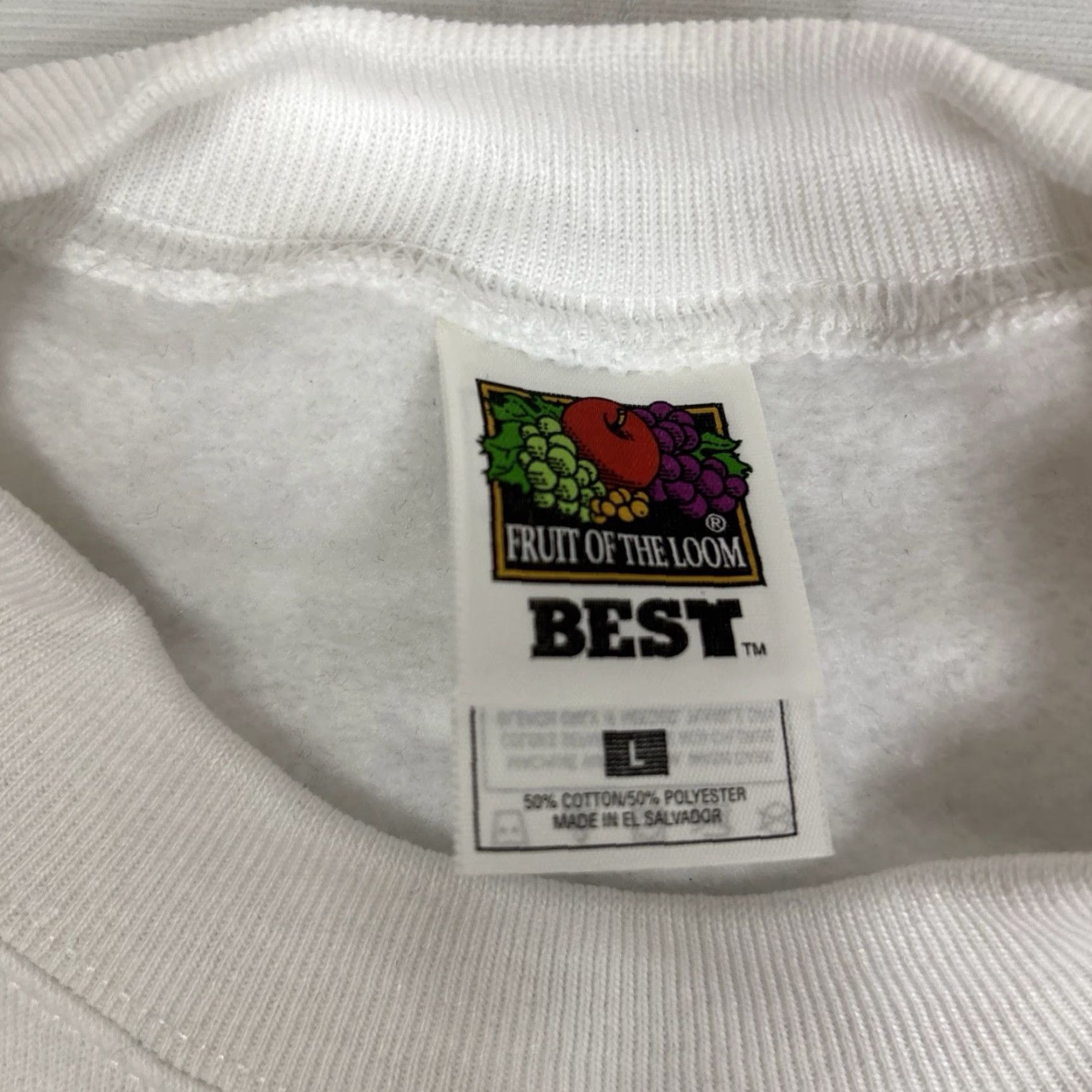 Fruit Of The Loom VINTAGE Fruit Of The Loom Best I Love Heart NY Pullover Crewneck L White 90s Mens Sweatshirt Size US L / EU 52-54 / 3 - 3 Thumbnail