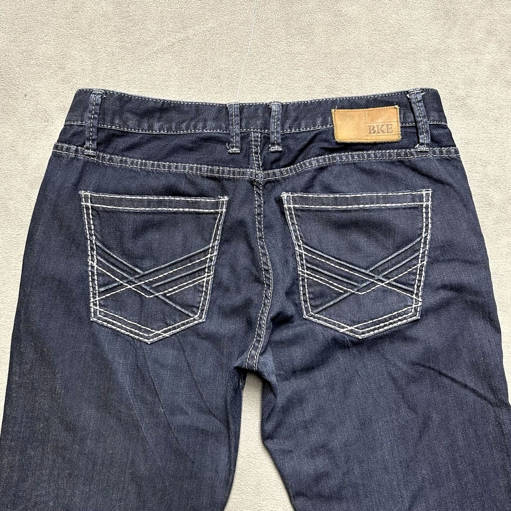 Vintage Buckle BKE Carter Jeans Mens 33R 34x29 Blue Denim Bootcut Dark Wash GUC Size US 33 - 4 Thumbnail