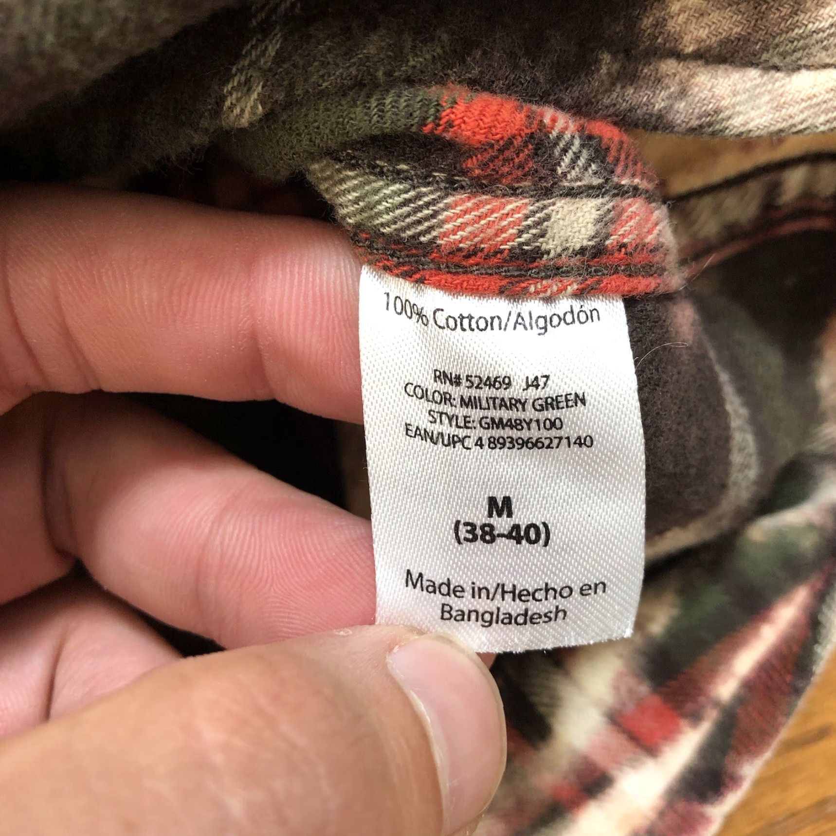 George George Shirt Mens Medium Green Flannel Plaid California Flag Tie Dye Acid Wash Button-Up Size US M / EU 48-50 / 2 - 7 Thumbnail