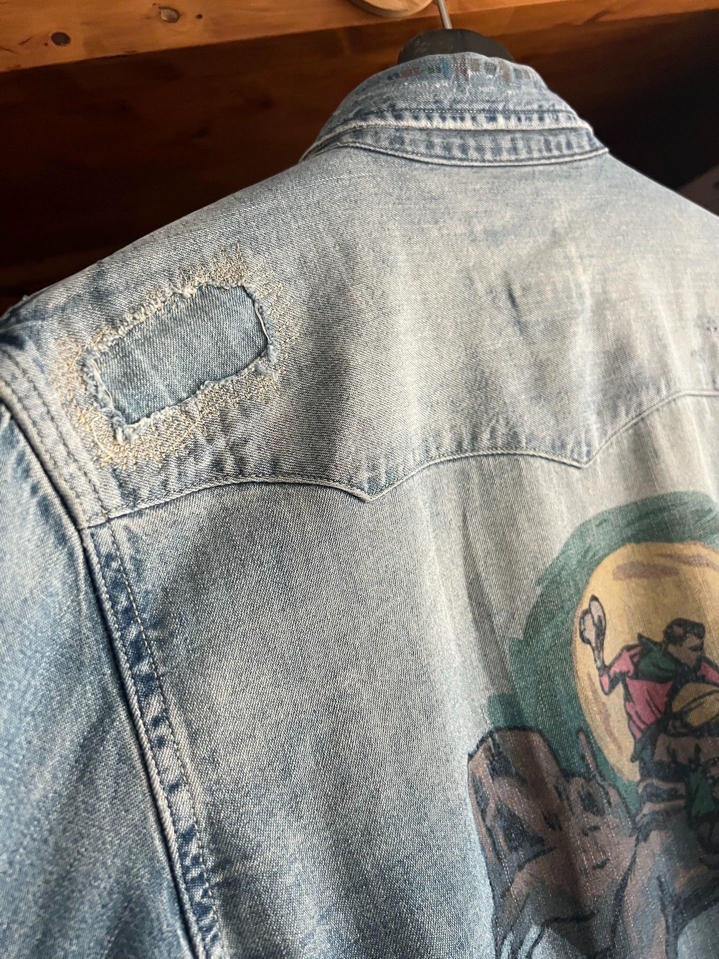 Polo Ralph Lauren Polo RL Distressed Bandana Patch Indian Western Denim S Size US S / EU 44-46 / 1 - 6 Thumbnail