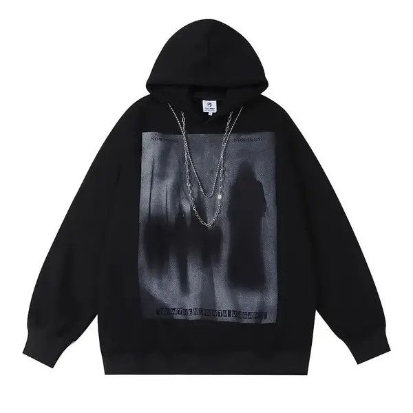 VIBE Rare fashion goth gothic shadow hoodie sweatshirt with chain Size US M / EU 48-50 / 2 - 1 Thumbnail
