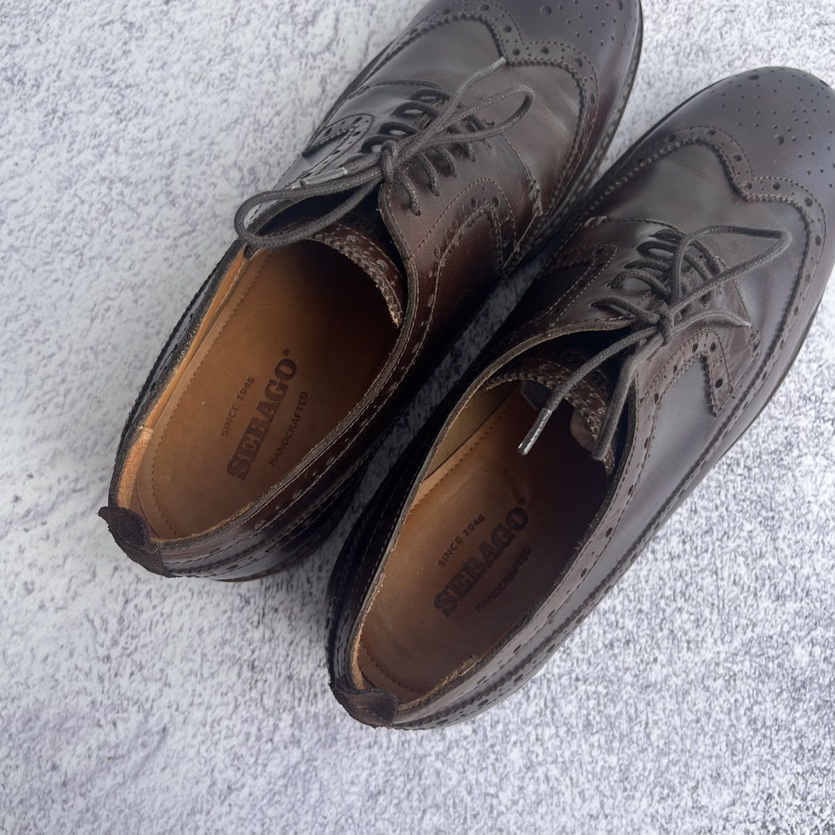 Leather × Sebago SEBAGO brown detailed leather brogue derby shoes Size US 13 / EU 46 - 9 Thumbnail