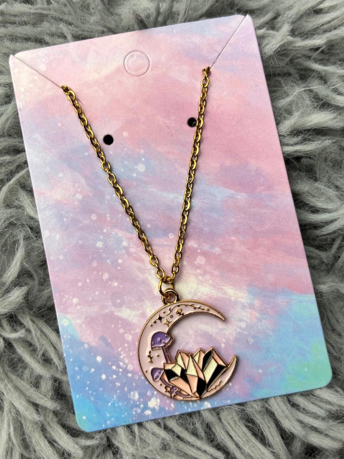 Handmade Moon necklace pastel purple lilac white black pastel pink Size ONE SIZE - 1 Preview