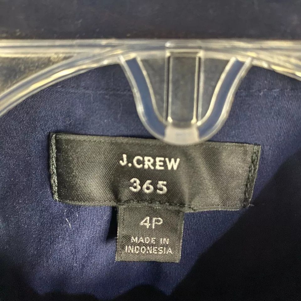 J.Crew J Crew Button Up Top 4P Women's Petite Long Sleeve Navy Blue Size S / US 4 / IT 40 - 3 Thumbnail