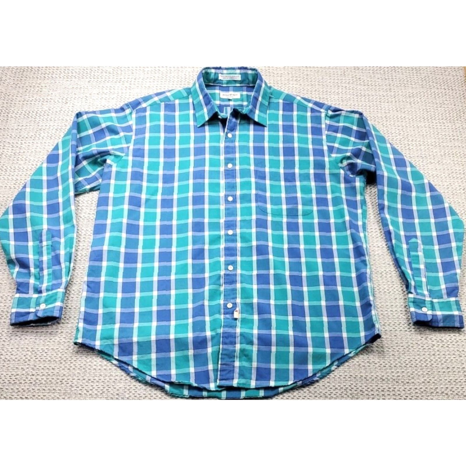 Yves Saint Laurent VINTAGE Yves Saint Laurent Shirt Mens L Long Sleeve Plaid Casual Shirt Size US L / EU 52-54 / 3 - 2 Thumbnail