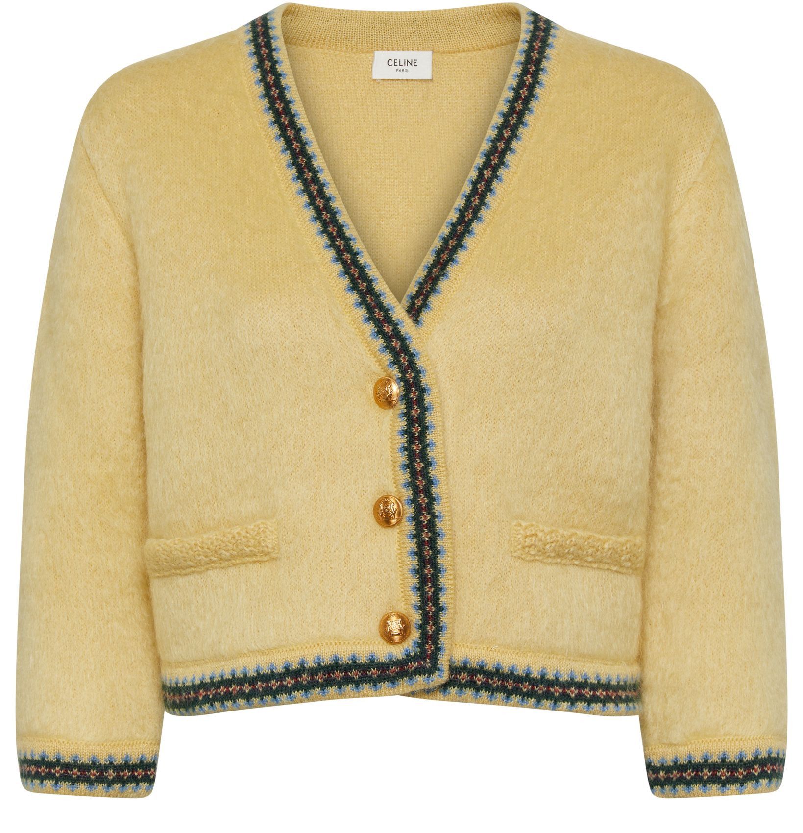 Celine o1bcso1str0225 2AI55193V Cardigan in Pale Yellow Size XS / US 0-2 / IT 36-38 - 1 Thumbnail