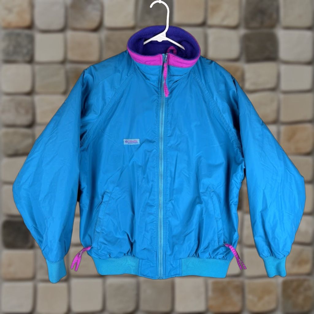 Altea VINTAGE Columbia Ski Jacket Womens L Large Teal Blue Lined Polyester Nylon Softshell 90s Bomber Coat Size L / US 10 / IT 46 - 1 Thumbnail