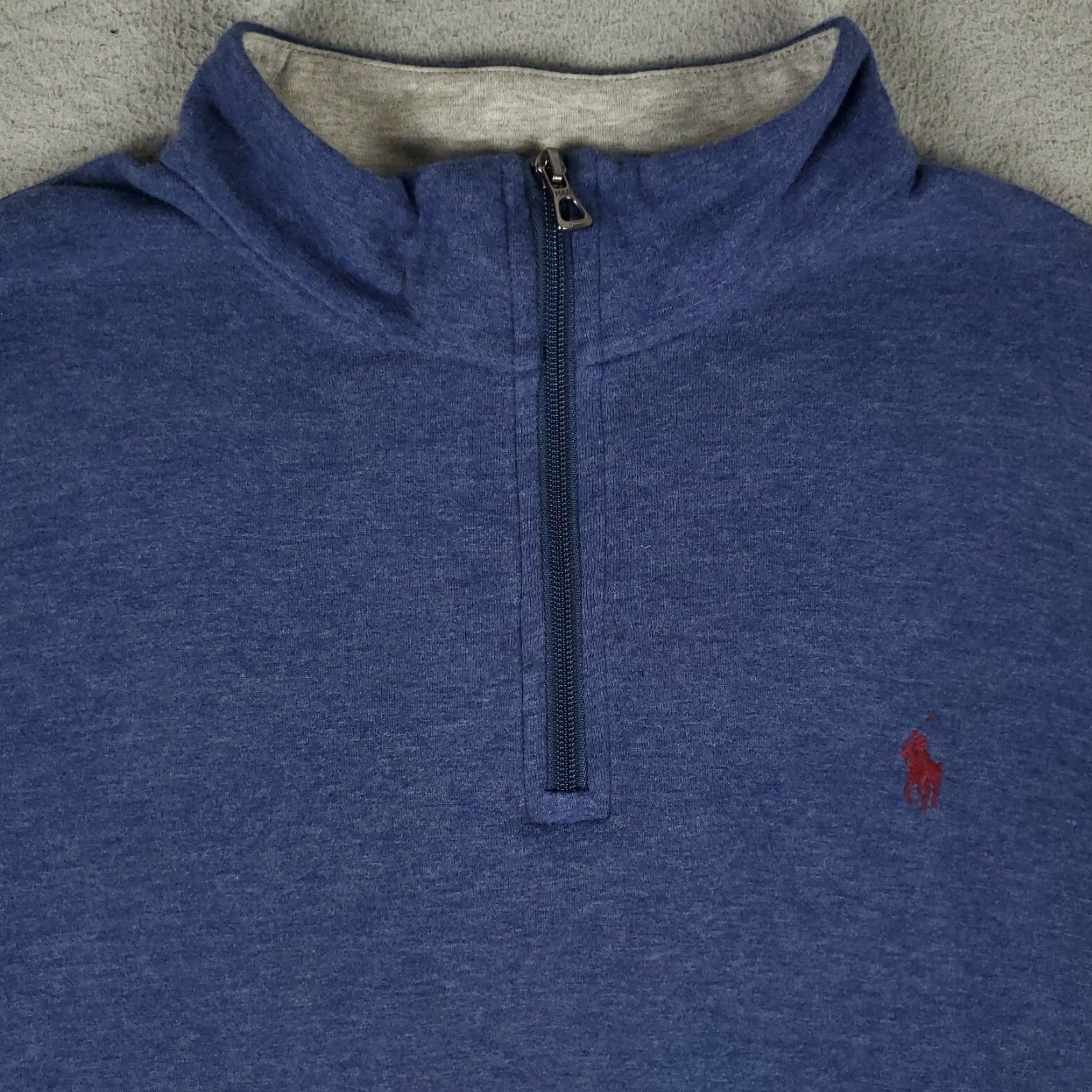Ralph Lauren VINTAGE Ralph Lauren Sweater Pullover 1/4 Zip Men XL Blue Knitted Logo Casual Office Size US XL / EU 56 / 4 - 2 Thumbnail